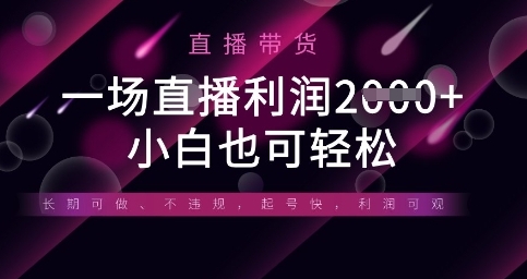 【双一】半无人直播带货赚钱教程:多平台轻松日赚2000+