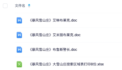《暴风雪山庄》8-9人剧本杀电子版资源网盘下载