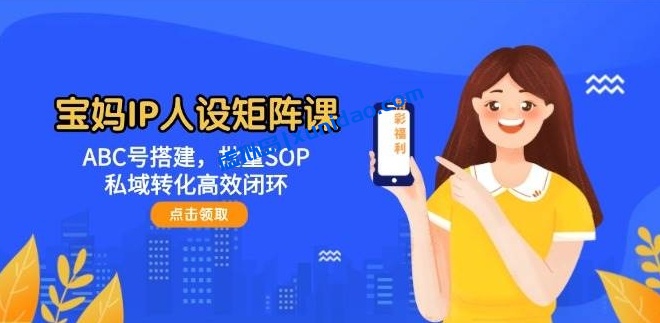 宝妈SOP私域引流赚钱课程:宝妈IP人设闲鱼获客流程