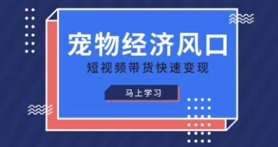 【元宝团队】宠物短视频带货赚钱实操课:抖音萌宠视频引流挂车带货