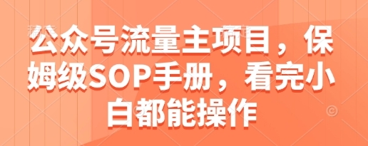 【七哥】公众号流量主SOP手册:超详细的引流赚钱秘籍