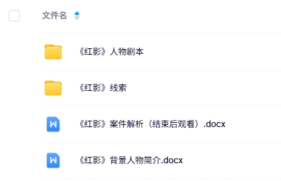 《红影》5人剧本杀电子版资源网盘下载