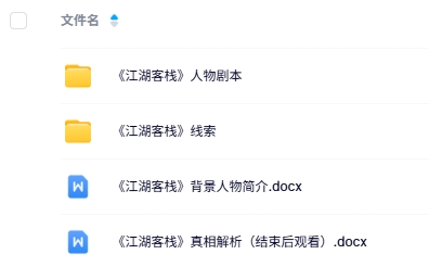 《江湖客栈》4人剧本杀电子版资源网盘下载