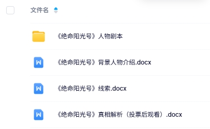 《绝命阳光号》4人剧本杀电子版资源网盘下载