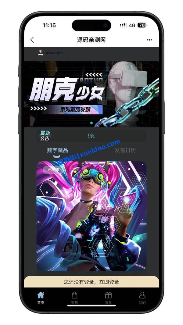 朋克风格NFT数字藏品网站app源码下载，可二次开发