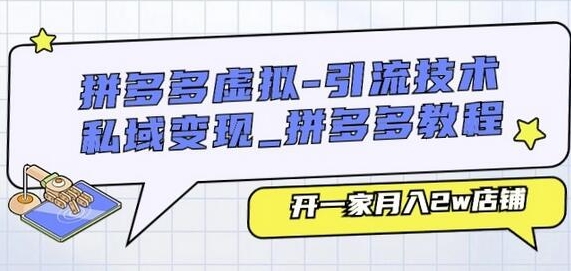 【生财副业圈】拼多多虚拟产品店铺引流赚钱教程：自动发货月入2W+