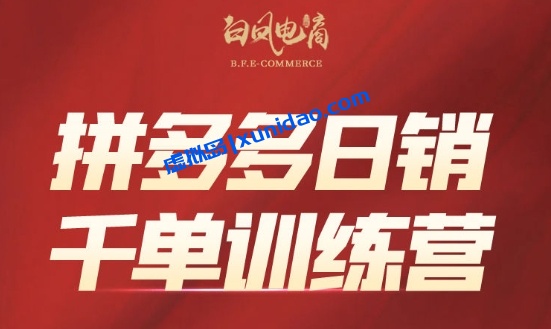 【白凤电商】拼多多日销千单训练营：拼多多电商运营赚钱全攻略