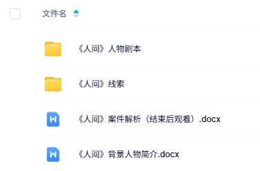 《人间》6人剧本杀电子版资源网盘下载