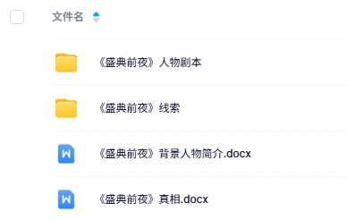 《盛典前夜》5人剧本杀电子版资源网盘下载