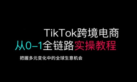 TikTok跨境电商全链路赚钱实操课程:小白从开店到爆单 TikTok跨境电商全链路赚钱实操课程:小白从开店到爆单