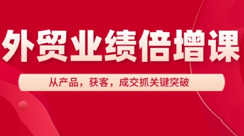 【大章老师】外贸倍增法则实战课:外贸产品选择/付费投流赚钱