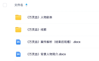 《万灵血》6人剧本杀电子版资源网盘下载