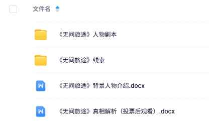 《无间旅途》4人剧本杀电子版资源网盘下载