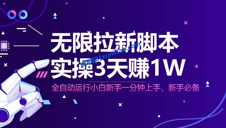 【熊哥网创】全自动拉新脚本赚钱项目：自动运行小白日赚500+