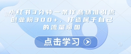 【妄司】小红书精准引流赚钱教程：图文笔记引流创业粉变现