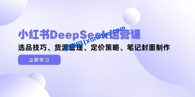 【三九】小红书Deepseek运营赚钱课程：种草短视频案例教学