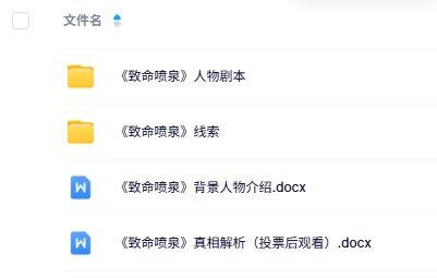 《致命喷泉》4人剧本杀电子版资源网盘下载
