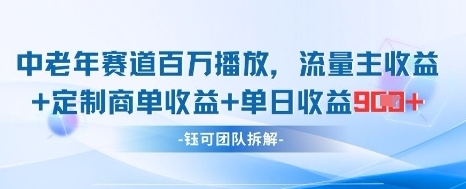 【快富营地】短视频中老年赛道流量主赚钱教程:定制商单日赚900+ 【快富营地】短视频中老年赛道流量主赚钱教程:定制商单日赚900+