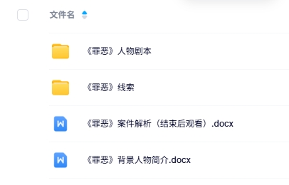 《罪恶》4人剧本杀电子版资源网盘下载