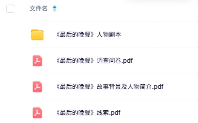 《最后的晚餐》8人剧本杀电子版资源网盘下载