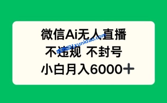【胡老师】微信视频号AI无人直播赚钱课程:月赚6000+