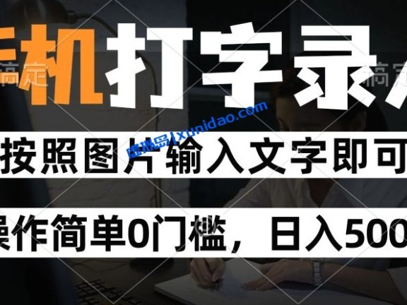 【阿池】手机打字打码赚钱项目：零门槛日赚500+